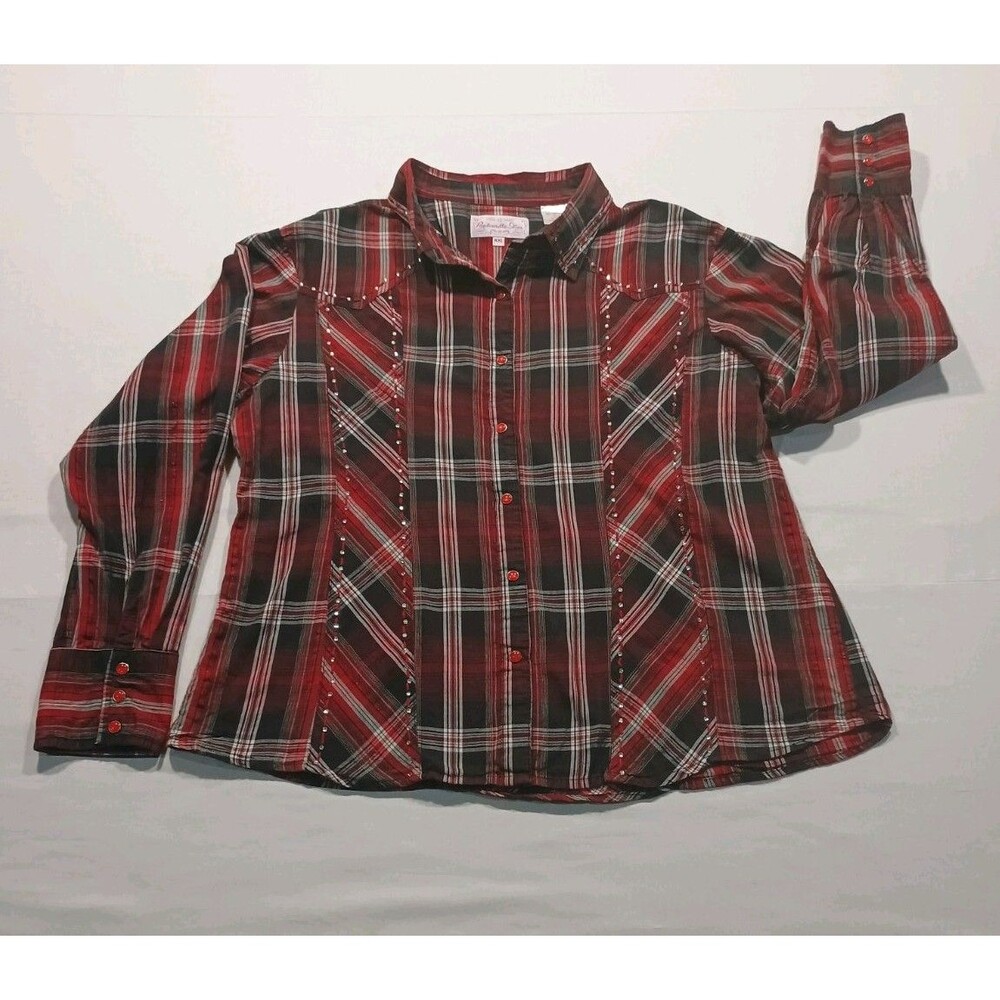 Panhandle Slim XXL Metallic Plaid Western Shirt Rhinestone Westmoor 22S1542